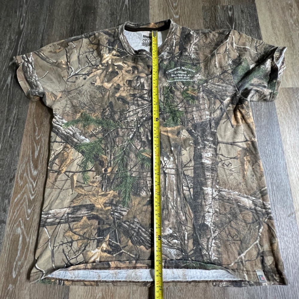 Russell Outdoors Pocket T-Shirt Mens XL Camo Realtree Xtra Short Sleeve Tee - Picture 4 of 6